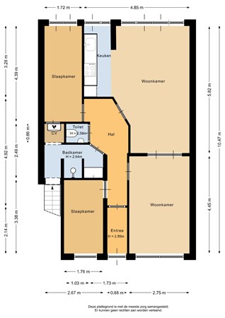 Floorplan - Nobelstraat 102B, 3039 SP Rotterdam